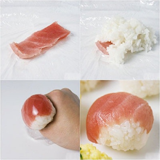 cuộn cá ngừ với cơm