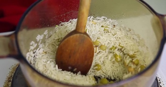 đun gạo với đậu xanh
