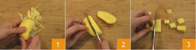 Cách làm trứng tráng khoai tây 2